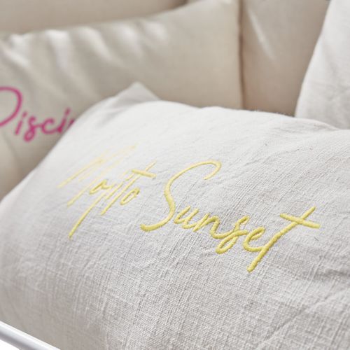 Lot De 2 Coussins Déhoussables Brodés Summer Jaune