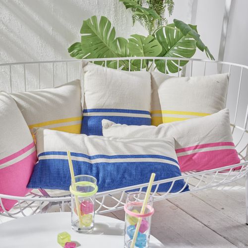 Lot De 2 Coussins Déhoussables Bicolores Summer Rose
