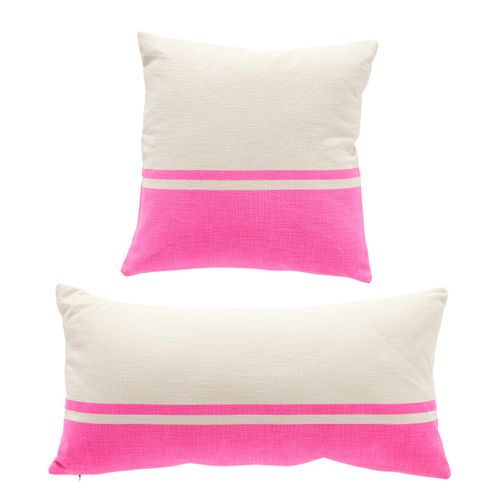 Lot De 2 Coussins Déhoussables Bicolores Summer Rose