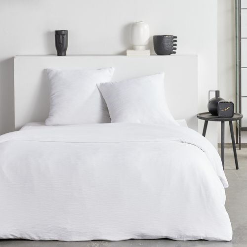 Parure De Lit - Essential - 2 Personnes - 220 X 240 Cm - Effet Crépon Blanc