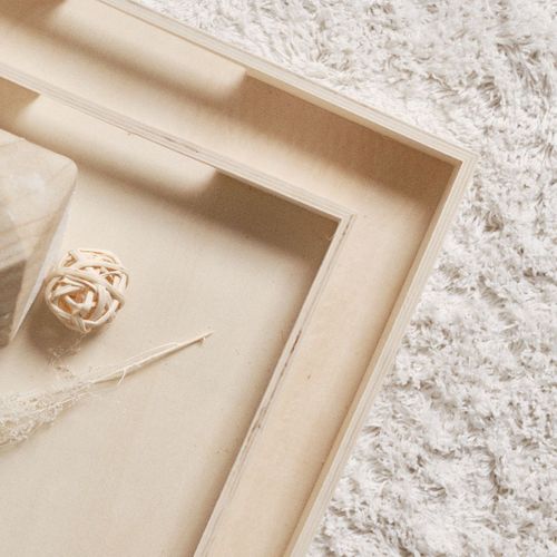 Lot De 2 Plateaux Simplicity En Contreplaqué - Beige