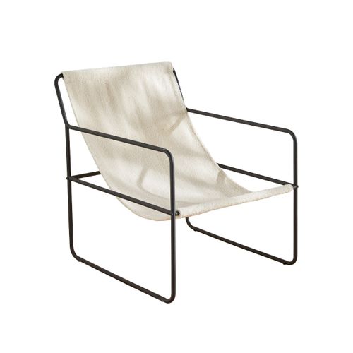 Fauteuil Chilienne Bouclette Uni Retro Mood Ecru
