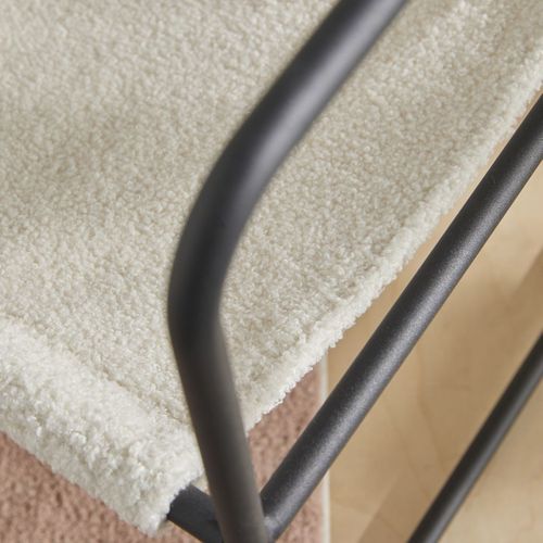 Fauteuil Chilienne Bouclette Uni Retro Mood Ecru