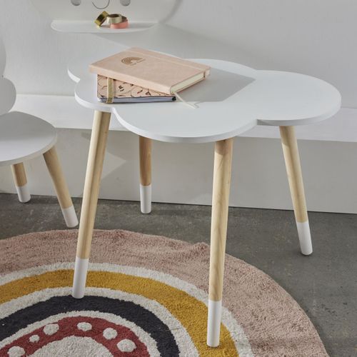 Table Enfant En Bois Forme Nuage La Tete Dans Les Nuages Blanc