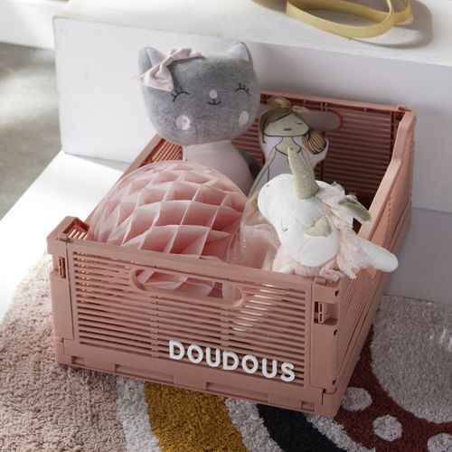 Caisse Pliable En Plastique La Tete Dans Les Nuages Rose