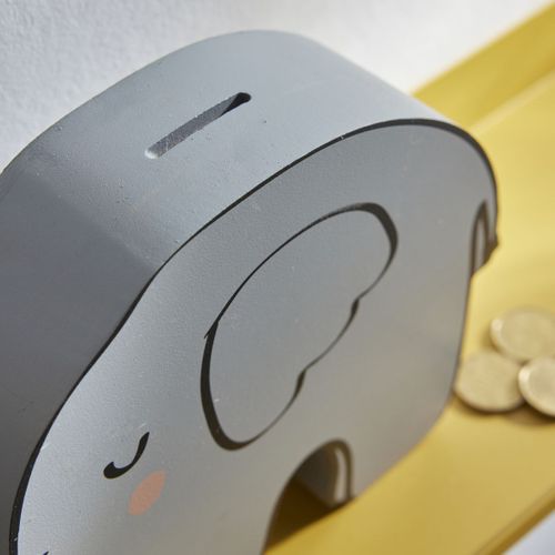 Tirelire Enfant Éléphant Le Roi De La Jungle Gris