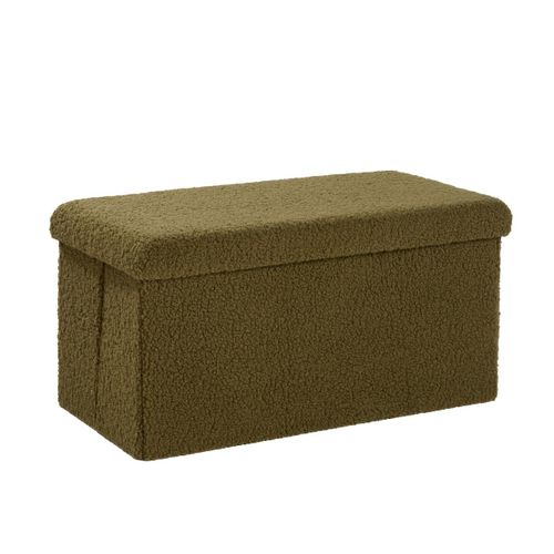 Banc Coffre En Tissu Bouclette Matcha Vert