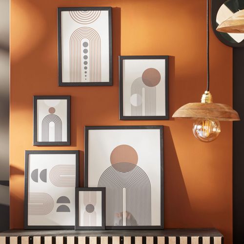 Lot De 6 Cadres Photos Bois Moka Noir