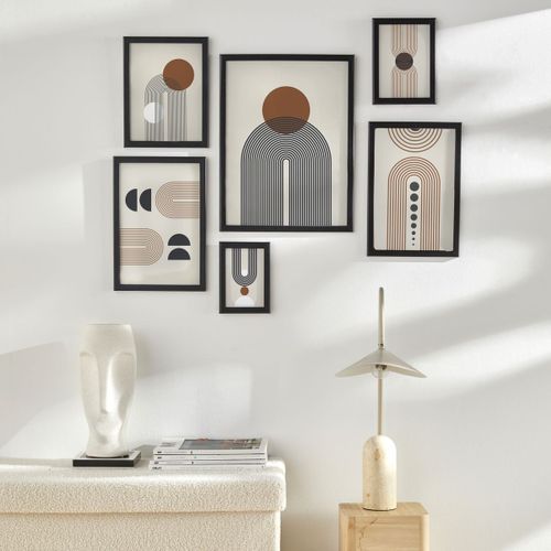 Lot De 6 Cadres Photos Bois Moka Noir