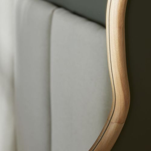 Miroir Mural Asymétrique En Bois Matcha Beige