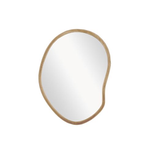 Miroir Mural Asymétrique En Bois Matcha Beige