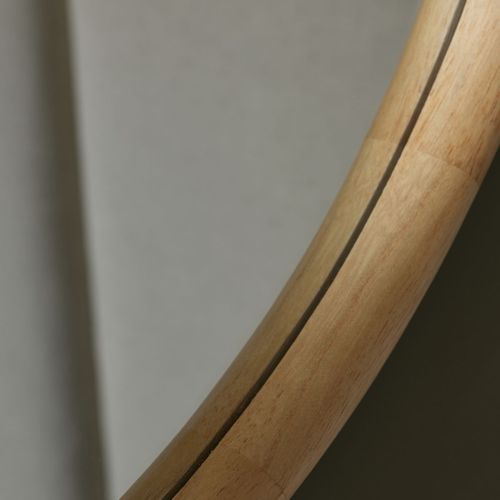 Miroir Mural Rond En Bois Matcha Beige