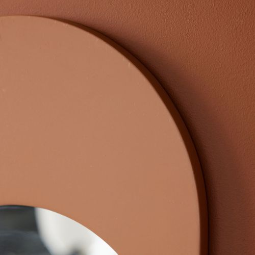 Miroir Mural Ovale En Bois Moka Marron