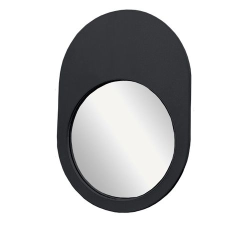 Miroir Mural Ovale En Bois Moka Noir