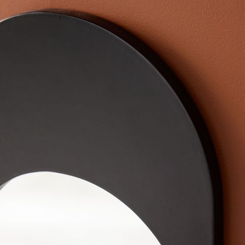 Miroir Mural Ovale En Bois Moka Noir
