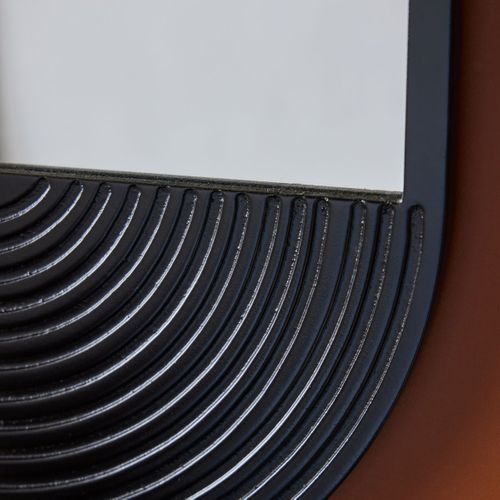 Miroir Mural Ovale En Bois Moka Noir