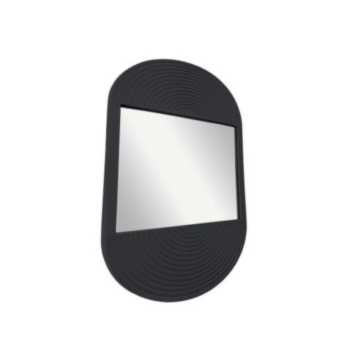 Miroir Mural Ovale En Bois Moka Noir