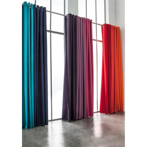 Lot De 2 Rideaux Isolant À Oeillets-turquoise - 140x240