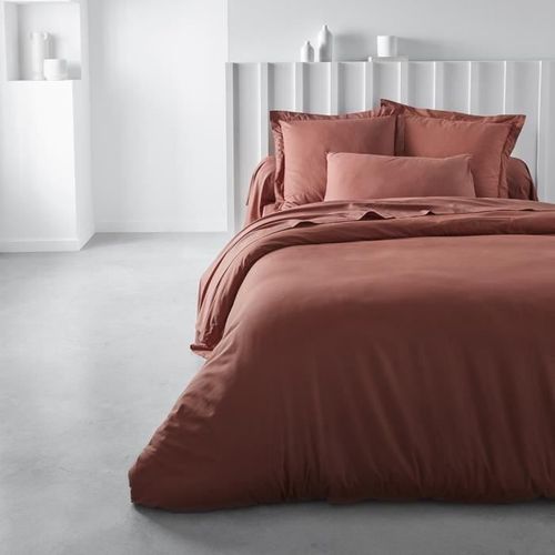 Taie D'oreiller Essential - 63 X 63+5 Cm - 100% Coton Uni - Terracotta