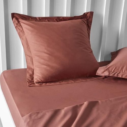 Taie D'oreiller Essential - 63 X 63+5 Cm - 100% Coton Uni - Terracotta