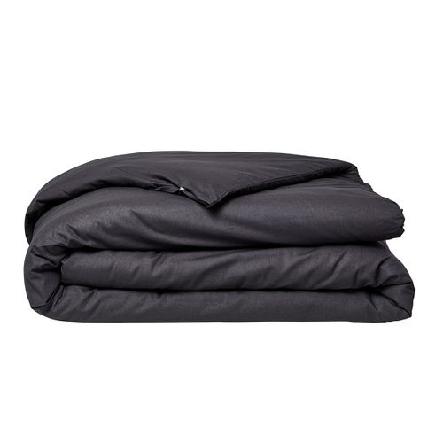 Housse De Couette 2 Personnes Uni Coton Organic Noir
