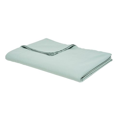 Drap Plat Lit Simple "organic" En Coton Bio - Vert Celadon - 180 X 290 Cm