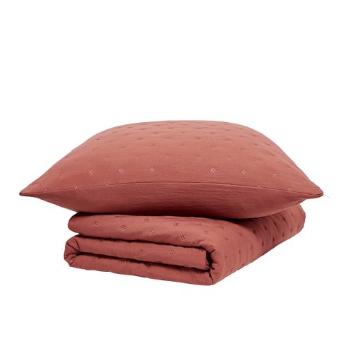 Couvre Lit Boutis Essential Rouge Brique