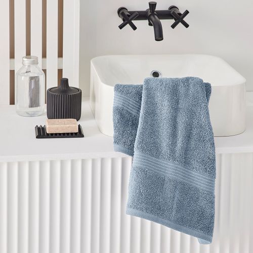 Serviette De Bain Uni Essential Bleu Ardoise