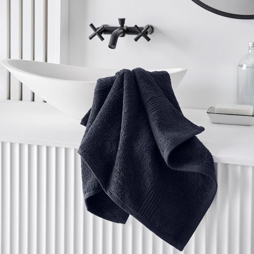 Serviette De Bain Uni Essential Bleu Marine