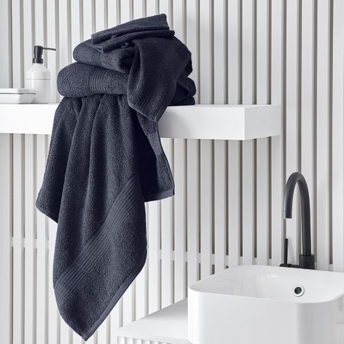 Serviette De Bain Uni Essential Bleu Marine