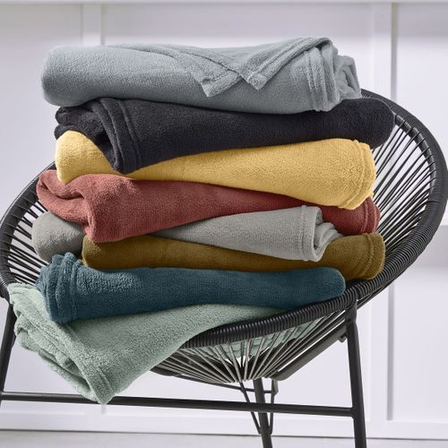 Plaid Polaire Uni Essential Gris Anthracite