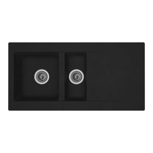 Evier résine 2 bacs 100x50 cm EINNA Noir
