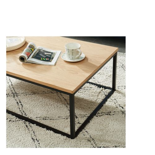 Table Basse Brixton Bois Et Métal Noir L110cm