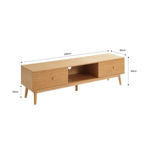 Meuble TV Marcel Placage Chêne 160cm