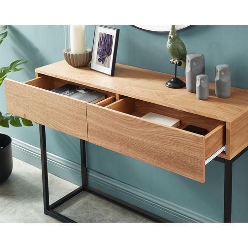 Console Brixton  Placage Frêne   2 Tiroirs 100cm
