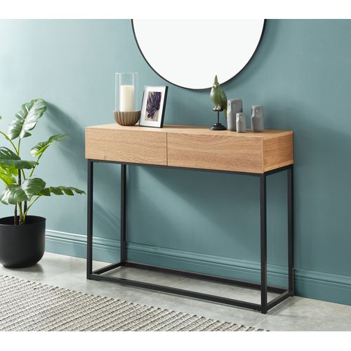 Console Brixton  Placage Frêne   2 Tiroirs 100cm