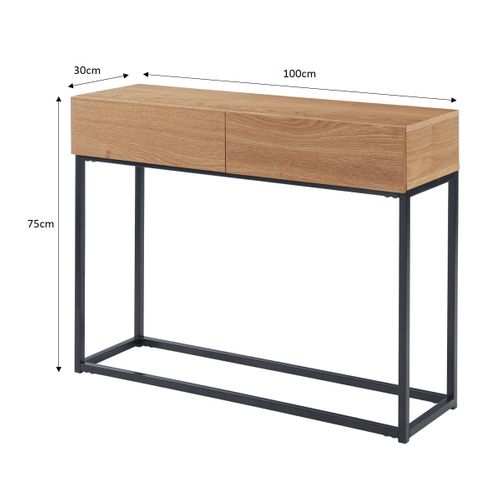 Console Brixton  Placage Frêne   2 Tiroirs 100cm