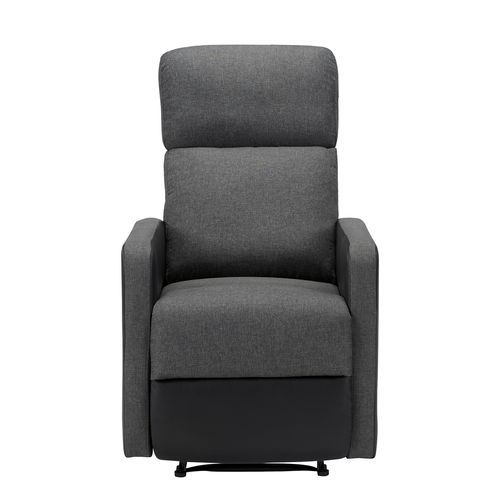 Fauteuil Relax Small Lova  Pu Noir Et Tissu Gris Foncé Avec Fonction Manuel