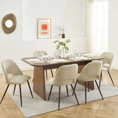 Table à Manger Lango Rectangulaire Effet Noyer 180 Cm