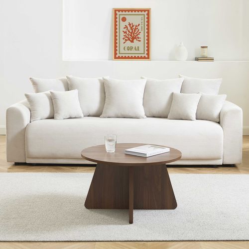 Table Basse Ronde Ruba Effet Noyer