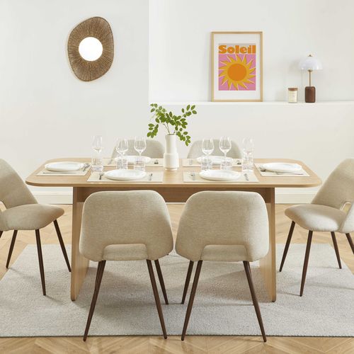 Table à Manger Lango Rectangulaire Effet Chêne 180 Cm