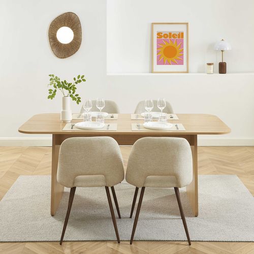 Table à Manger Lango Rectangulaire Effet Chêne 180 Cm