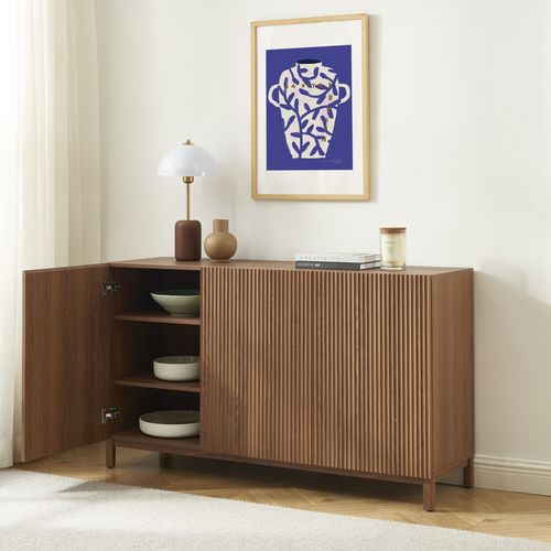 Buffet Orca Effet Noyer 3 Portes 140 Cm