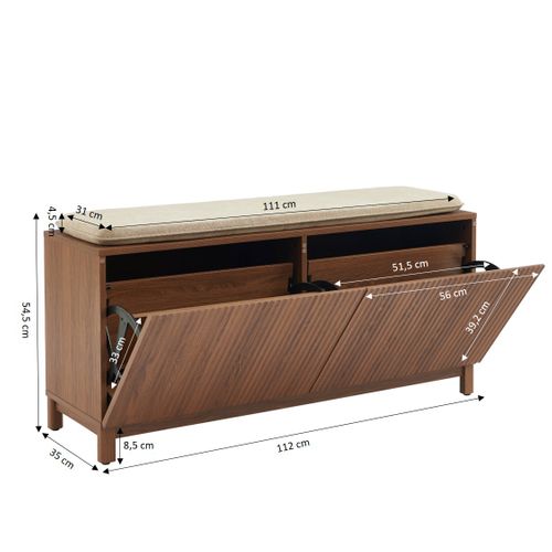 Banc à Chaussures Orca Effet Noyer