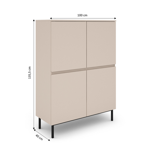 Buffet Haut Arni Cachemire 4 Portes 100cm