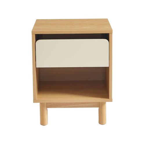 Table De Chevet Thalia Effet Chêne Et Tiroir Beige