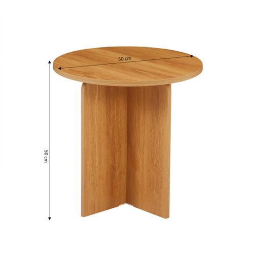 Table Basse Ronde Ocana Effet Chêne H50cm