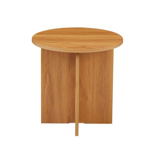 Table Basse Ronde Ocana Effet Chêne H50cm