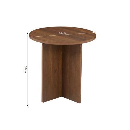 Table Basse Ronde Ocana Effet Noyer H50cm