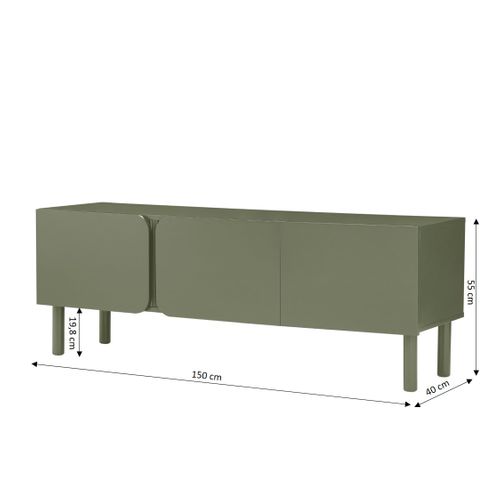 Meuble TV Braga Vert 3 Portes 150cm